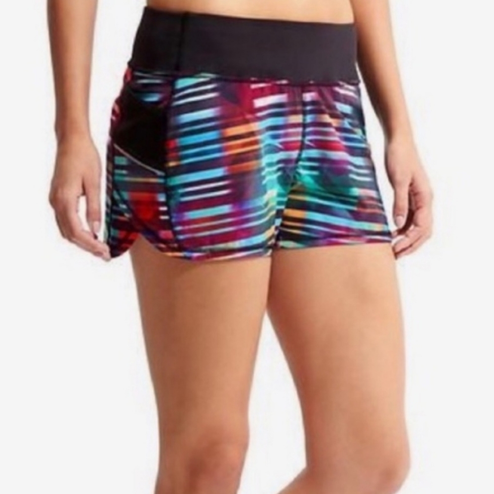 ATHLETA Ready Set Go Shorts Reflective Multi-color